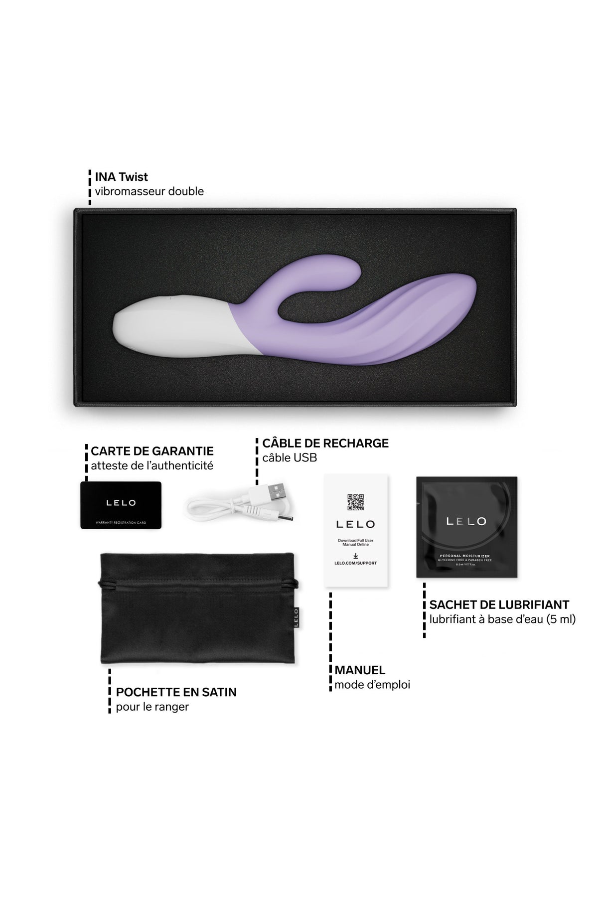 LELO INA™ Twist — Vibromasseur rabbit Point G et clitoridien connecté
