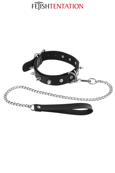Collar de pinchos y correa - Fetish Tentation