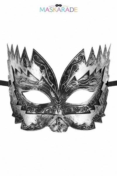 Antifaz semirrígido plateado Don Giovanni