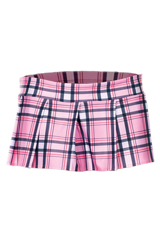 Mini-jupe plissée rose style ecossais