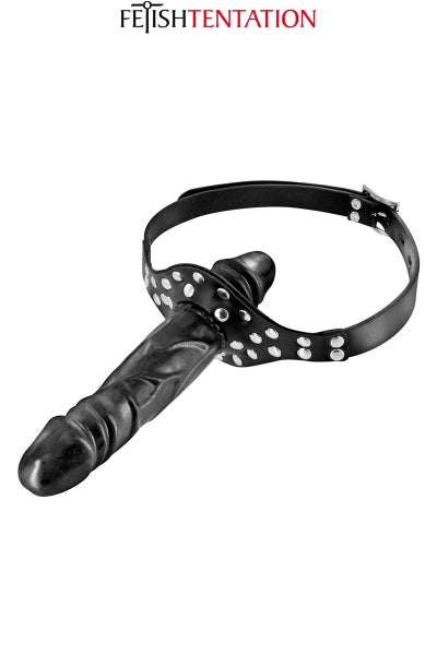 Mordaza con doble consolador negro - Fetish Tentation