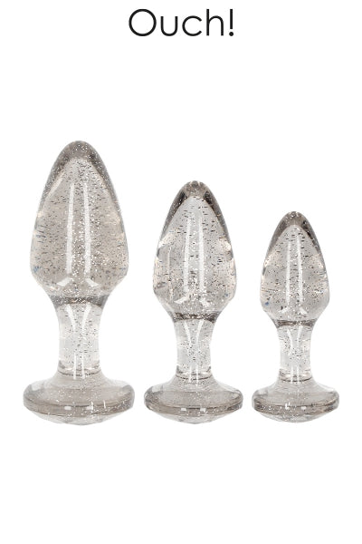 Set de 3 pendientes cónicos de acrílico plateado brillante - ¡Ay!