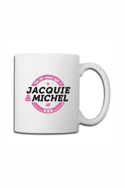 Taza blanca J&M - logotipo redondo