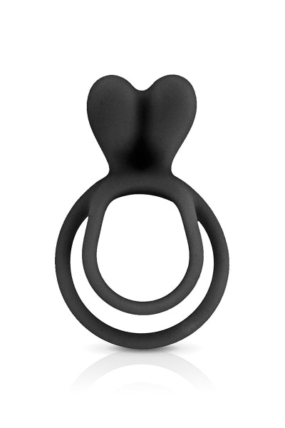 Double Cockring noir Glamy - Eveil Secret