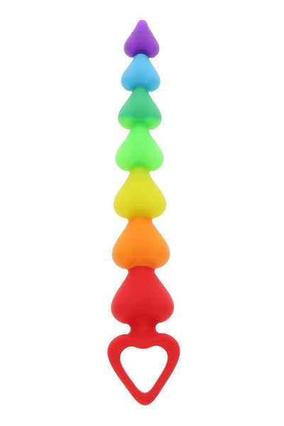 Estimulador anal de cuentas Rainbow Heart - Toyjoy