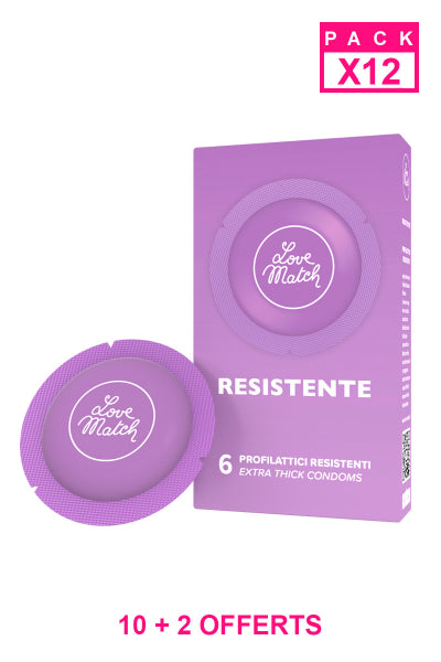 PACK 6 Préservatifs résistants x 10 + 2 offerts