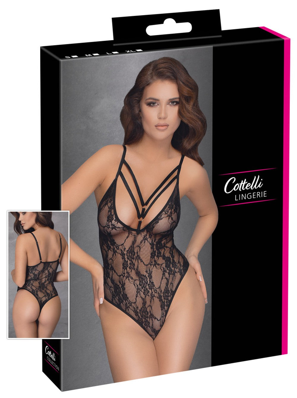 Body string en fine dentelle noire