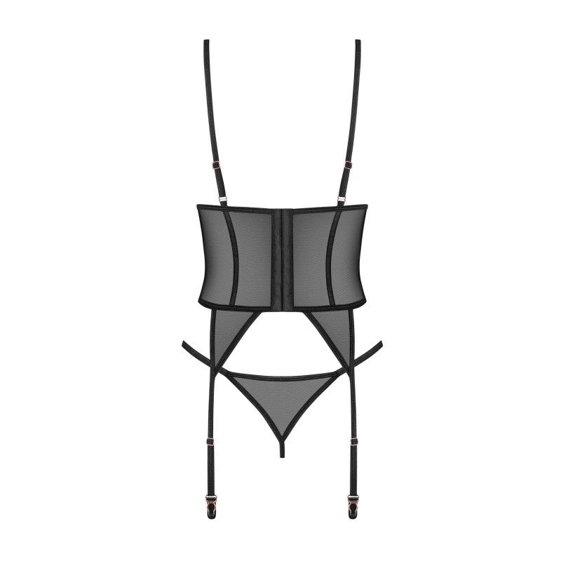 Conjunto de corsé y tanga Euridia - Negro