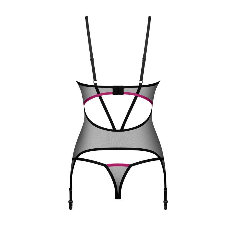 Corsé y tanga Novenes - Negro