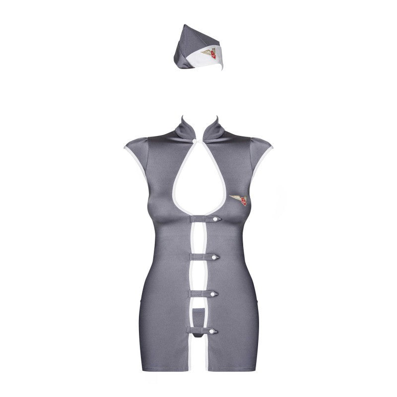 Disfraz de azafata 3 pzs - Gris