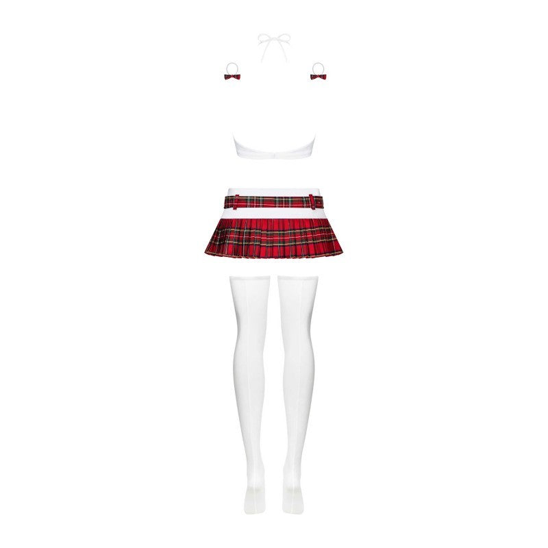 Disfraz de colegiala de 5 piezas - Rojo y Blanco