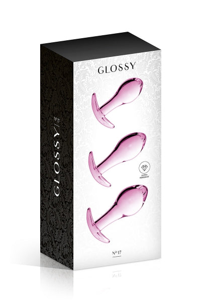 Set de 3 plugs anales de cristal Glossy Toys n° 17 Pink
