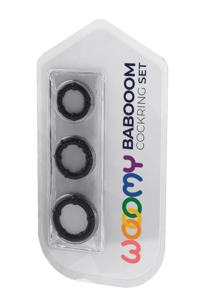 Set 3 Cockrings negros Babooom - Wooomy