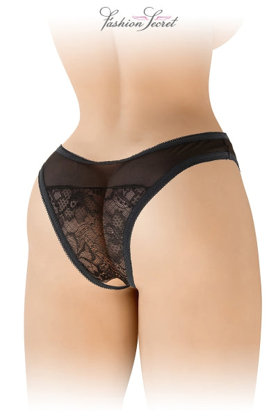 Tanga negro abierto Ava - Fashion Secret
