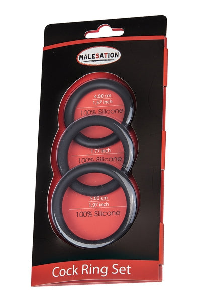 Set 3 CockRings silicone - Malesation - Eveil Secret