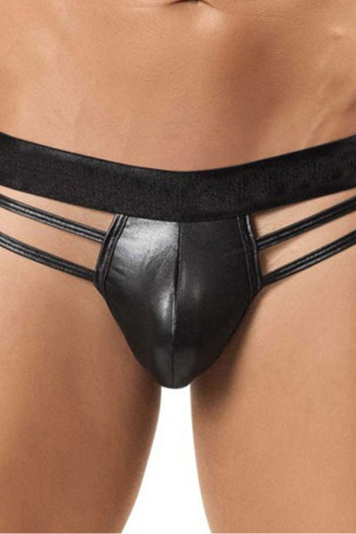 Tanga negro efecto mojado