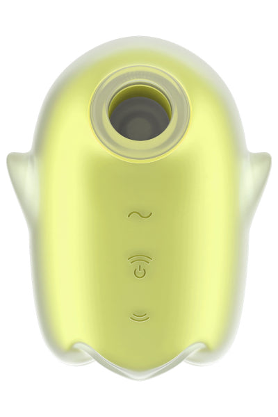 Estimulador sin contacto y vibrador Glowing Ghost amarillo - Satisfyer