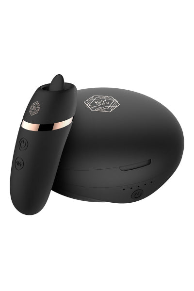 Stimulateur 2 en 1 avec langue vibrante - Rosy Gold - Eveil Secret