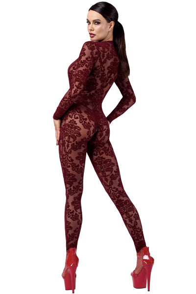 Combinaison en tulle floqué Kink Royal F382 - Noir Handmade - Eveil Secret