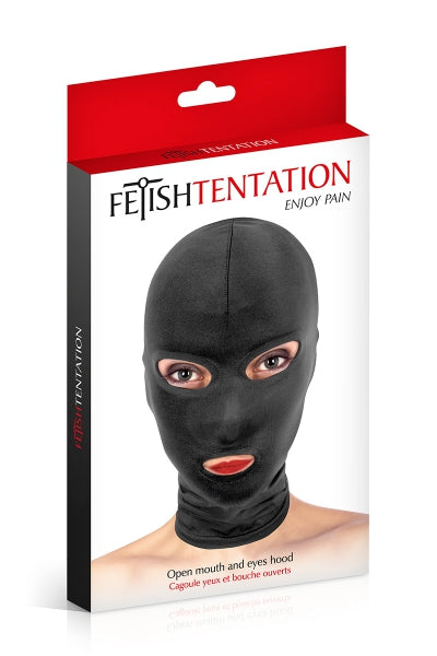 Cagoule BDSM 3 ouvertures - Fetish Tentation - Eveil Secret