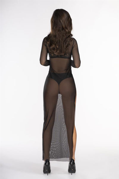 Vestido largo transparente V-10679 - Axami