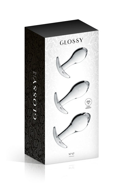 Set de 3 plugs anales de vidrio Glossy Toys n.º 17