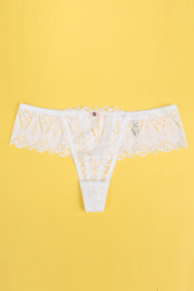 String dentelle dos lacé Blanc - Litolu Lingerie - Eveil Secret