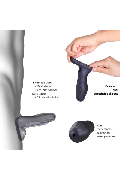 Funda para pene 3 en 1 Ryzer Black Plum - Man Wan