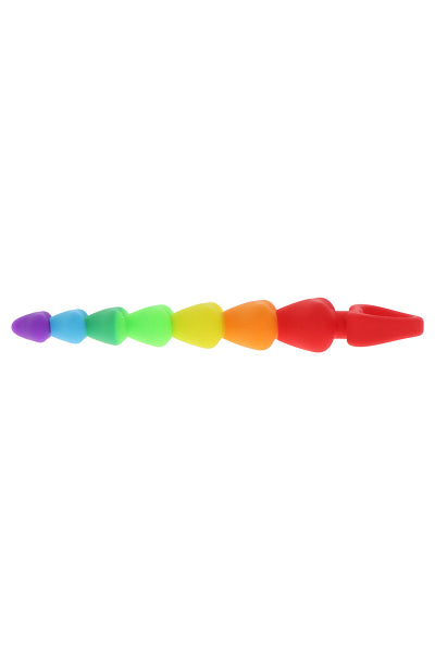 Estimulador anal de cuentas Rainbow Heart - Toyjoy