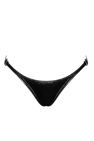Tanga de vinilo Dominae P014 - Noir Handmade