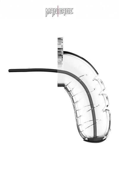 Jaula de castidad de 10 cm con sonda uretral - ManCage 16