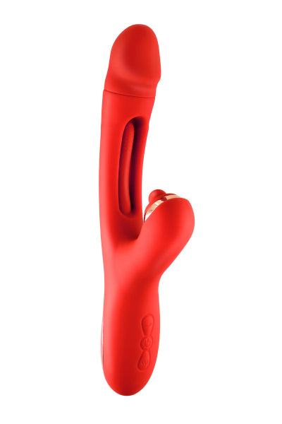 Vibromasseur rabbit 3-en-1 Joyfully rouge - Yoba