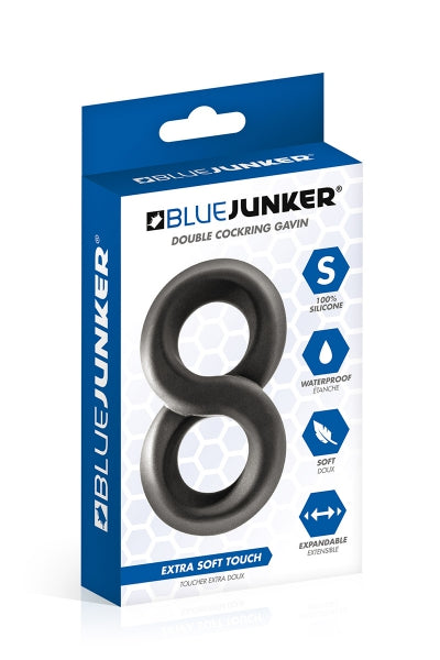Anillo doble para pene en 8 - Blue Junker