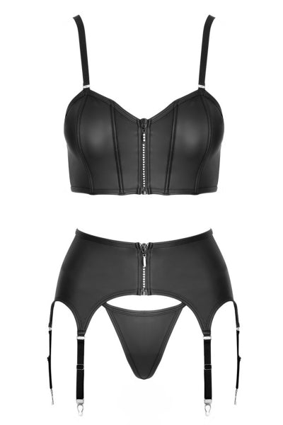 Conjunto de lencería de 3 piezas con liguero - Cottelli PARTY