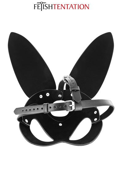 Máscara de conejo de imitación de cuero ajustable - Fetish Tentation