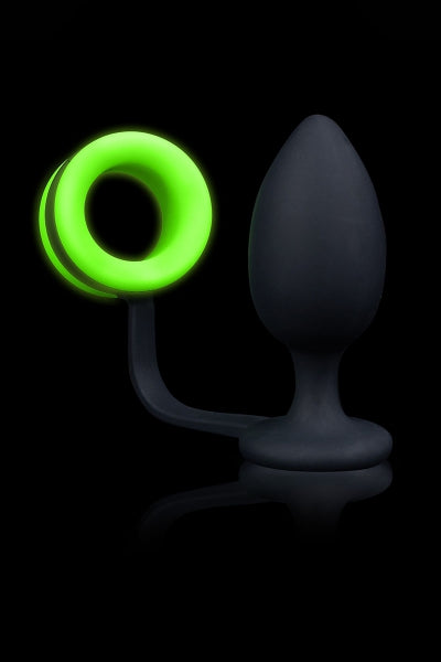 Plug con aro para el pene fosforescente - ¡Ay!