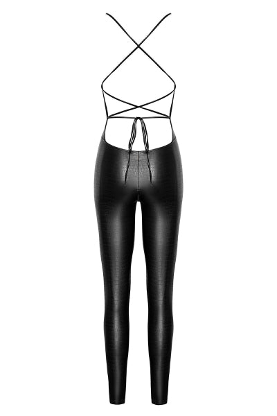 Traje de baño de espalda abierta Wild F316 efecto cocodrilo de aspecto mojado