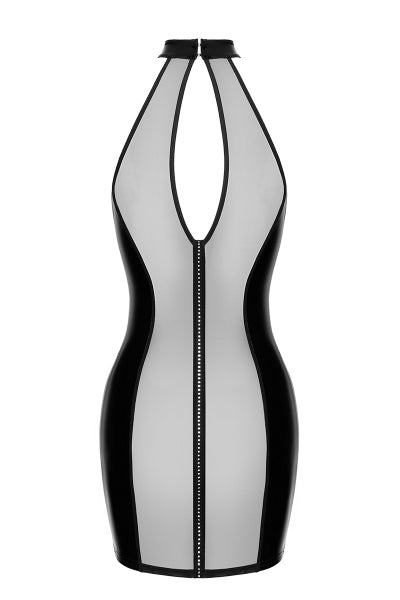 Minivestido de tul y wetlook Luxuria F370 - Noir Handmade