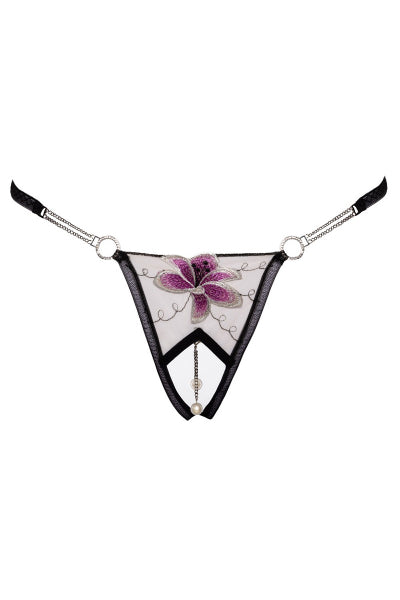 String ouvert Fleur brodée - Cottelli LINGERIE - Eveil Secret