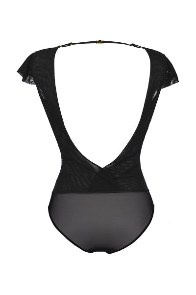 Body de tul y encaje negro V-9900 - Axami
