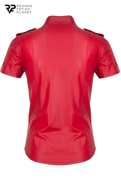 Camisa de manga corta wetlook roja Carlo - Regnes
