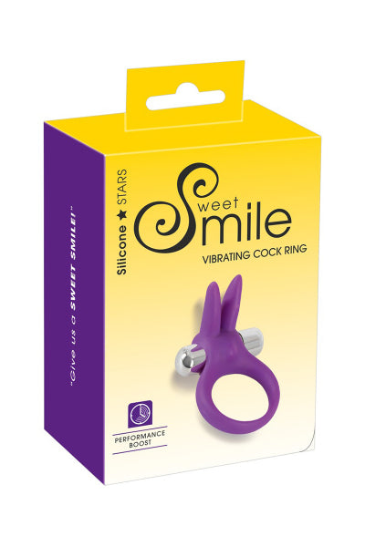 Anillo vibrador para pene de doble acción con conejito y balas - Sweet Smile
