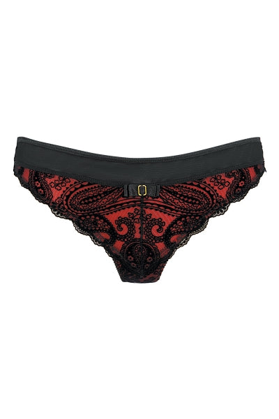 Tanga rojo y negro V-10048 - Axami