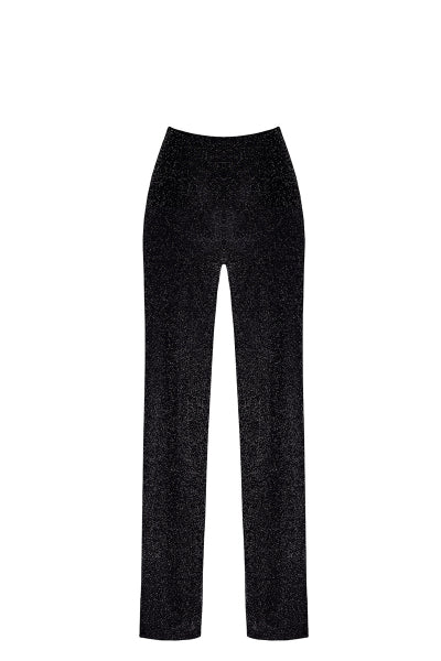 Pantalón de malla de lentejuelas Onyx F374 - Negro Hecho a mano