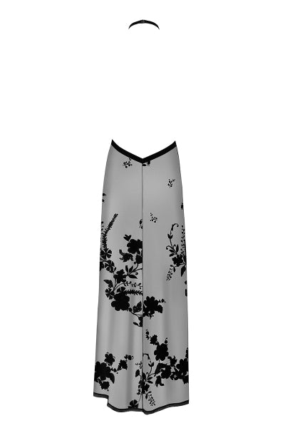 Vestido largo sin espalda Divinity F312 tul flocado