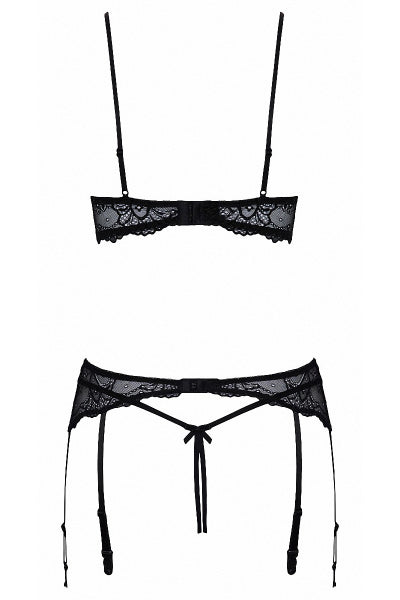 Conjunto lencería abierta negro - Cotelli Lingerie