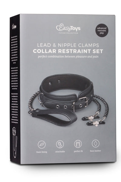Collar de cuero con cadenas para el pecho - Colección Fetish de Easytoys