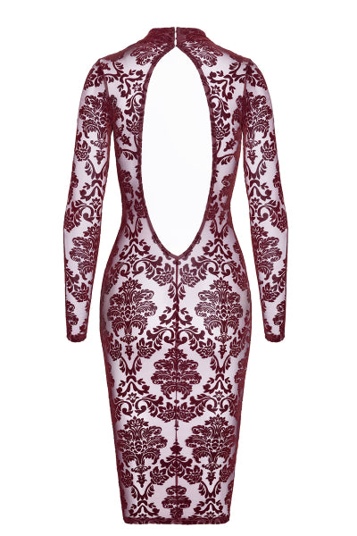 Vestido tubo de tul flocado Kink Royal F384 - Noir Handmade