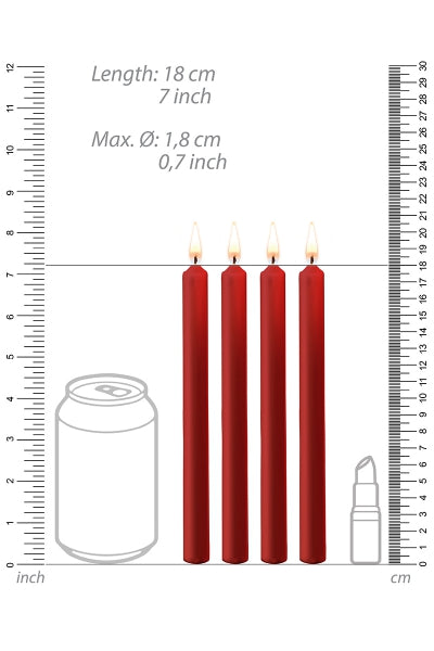 4 velas SM rojas Grandes - ¡Ay!