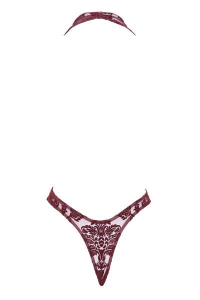 Body de tul flocado Kink Royal F386 - Noir Handmade